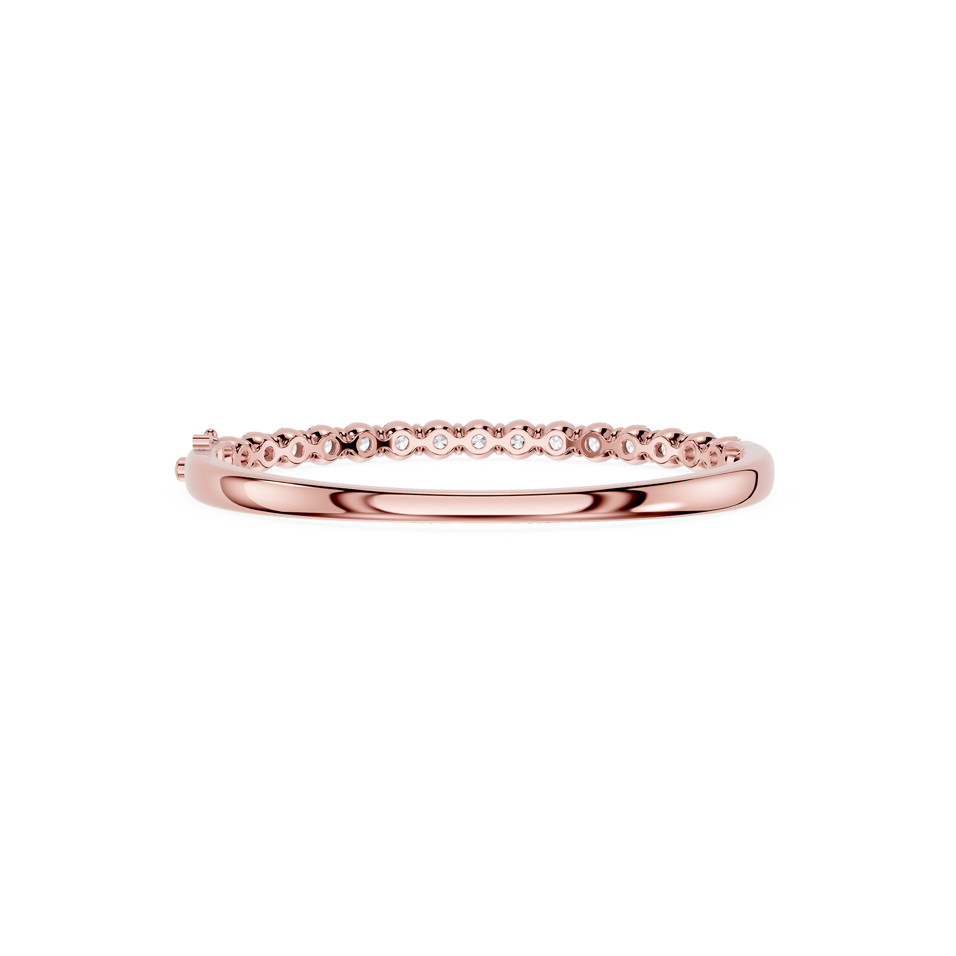 Round Lab Diamond Single Row Bangle Bracelet