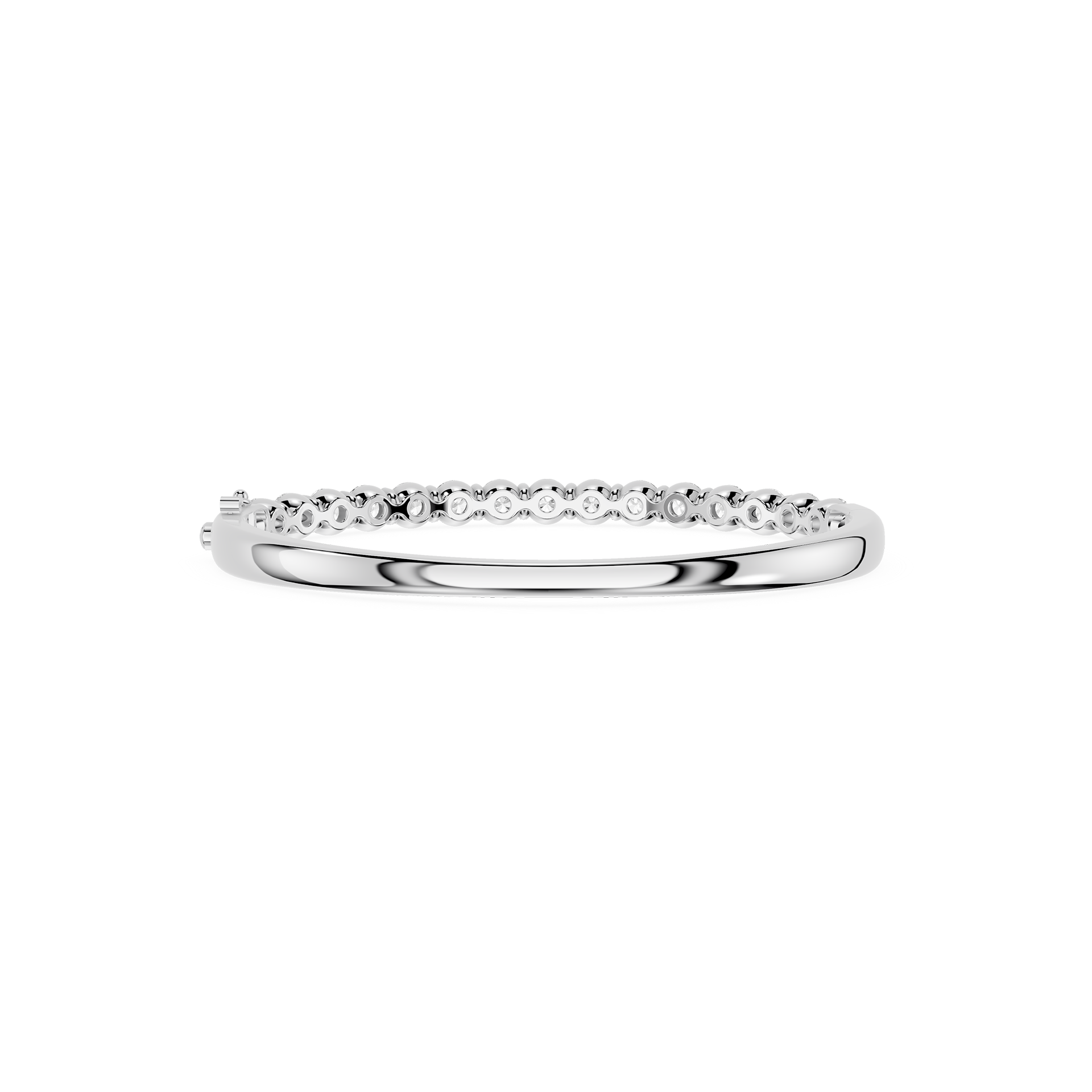 Round Lab Diamond Single Row Bangle Bracelet