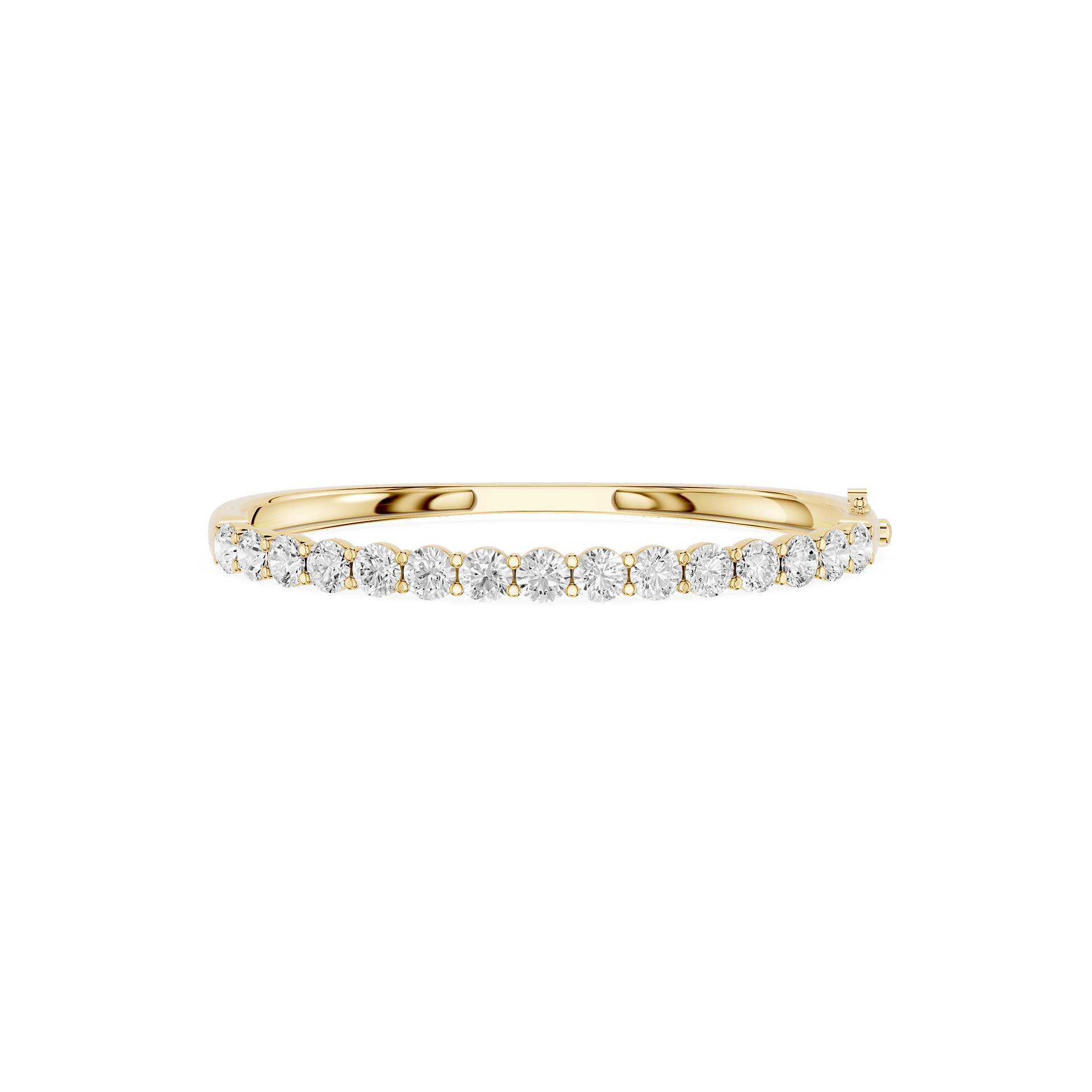 Gold ring with diamonds on a white background