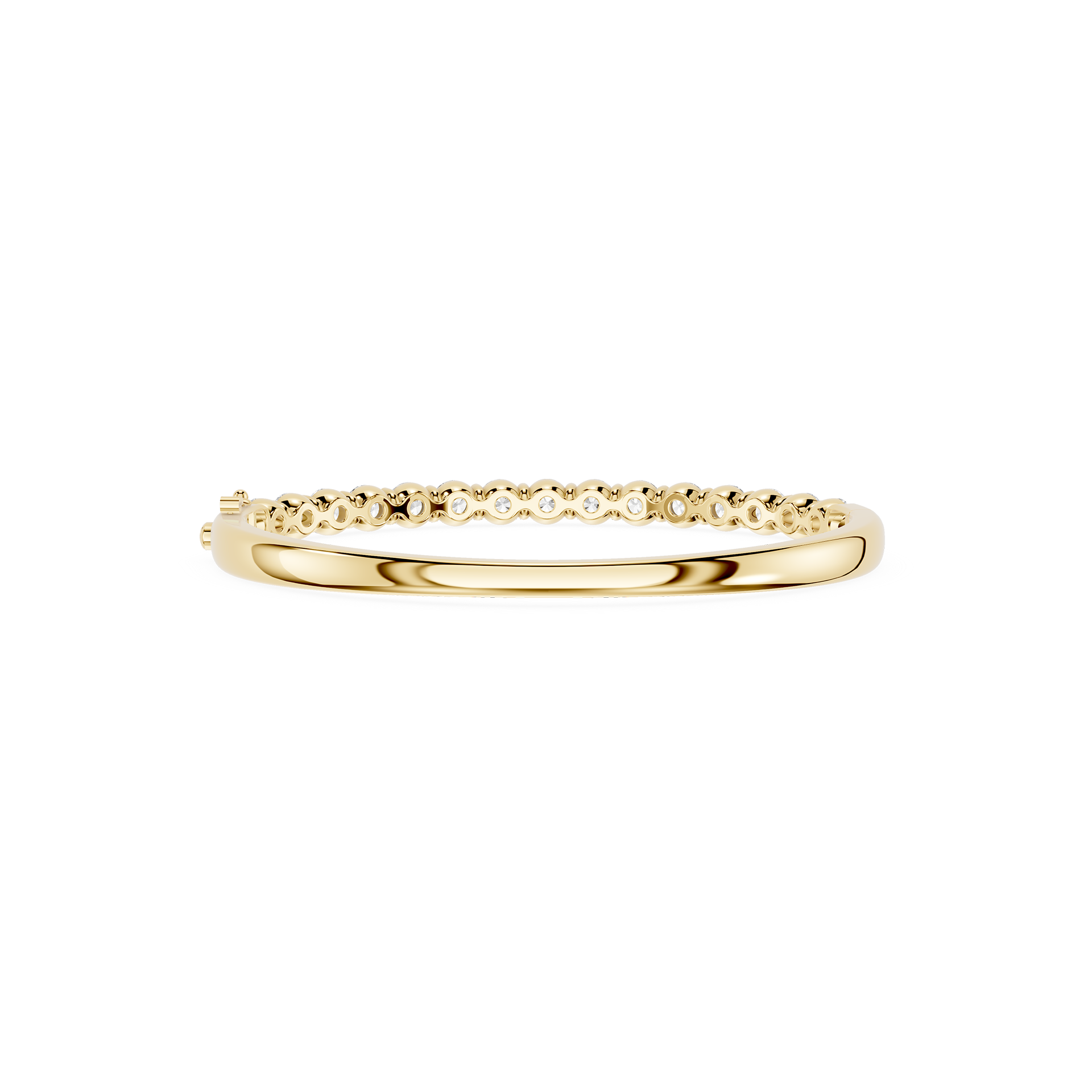 Round Lab Diamond Single Row Bangle Bracelet