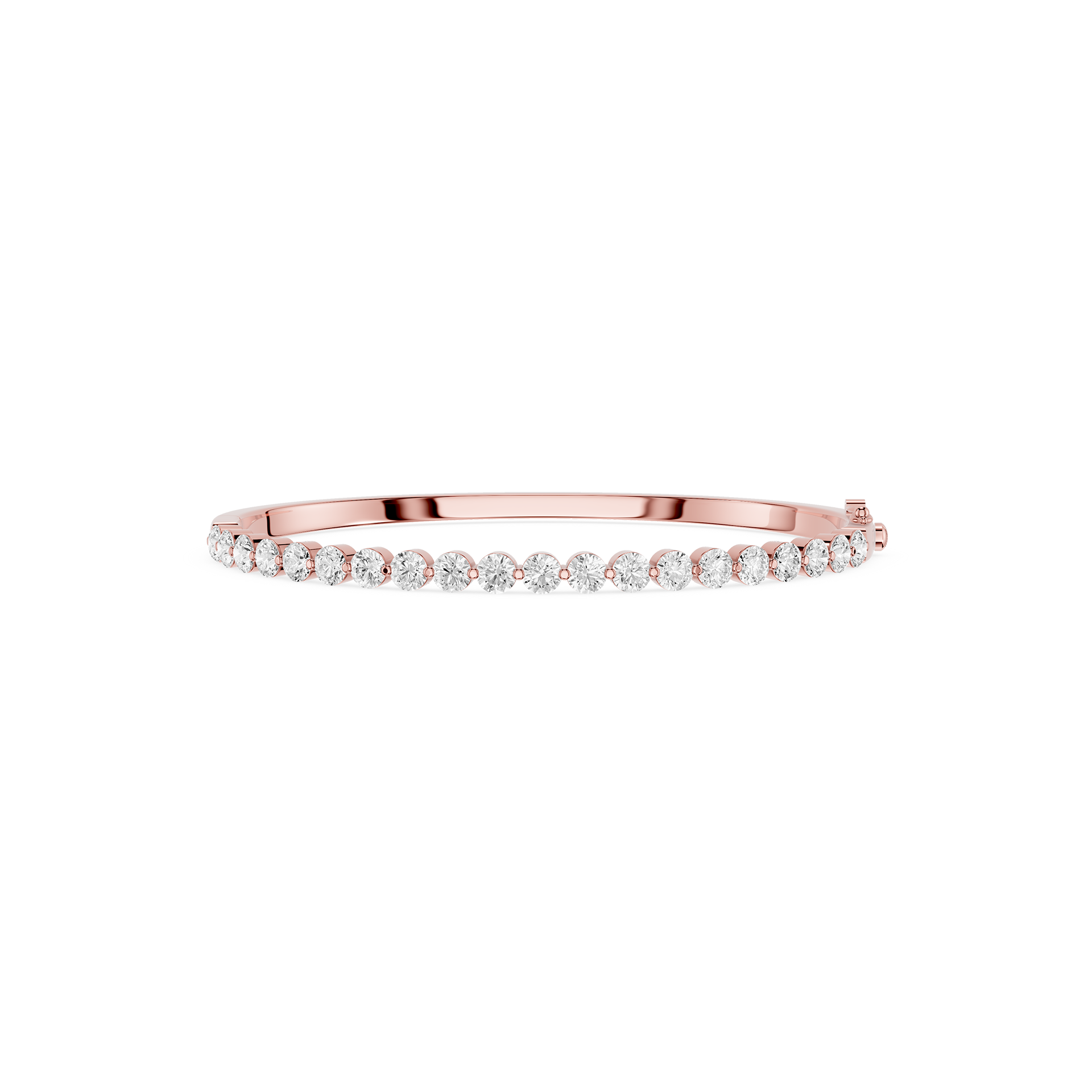 Round Lab Grown Graduated Diamond Bangle Bracelet