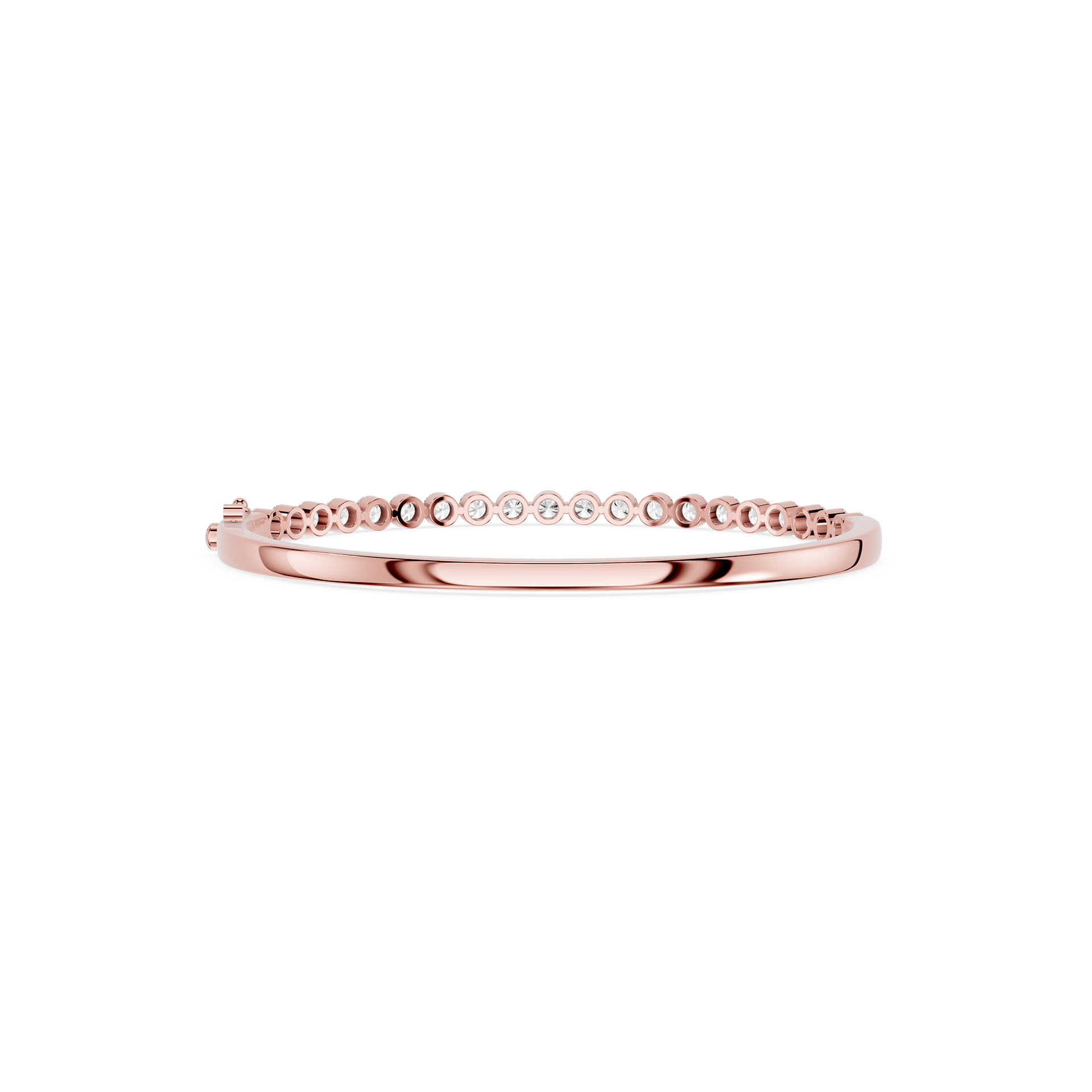 Round Lab Grown Diamond Slim Half Bangle Bracelet