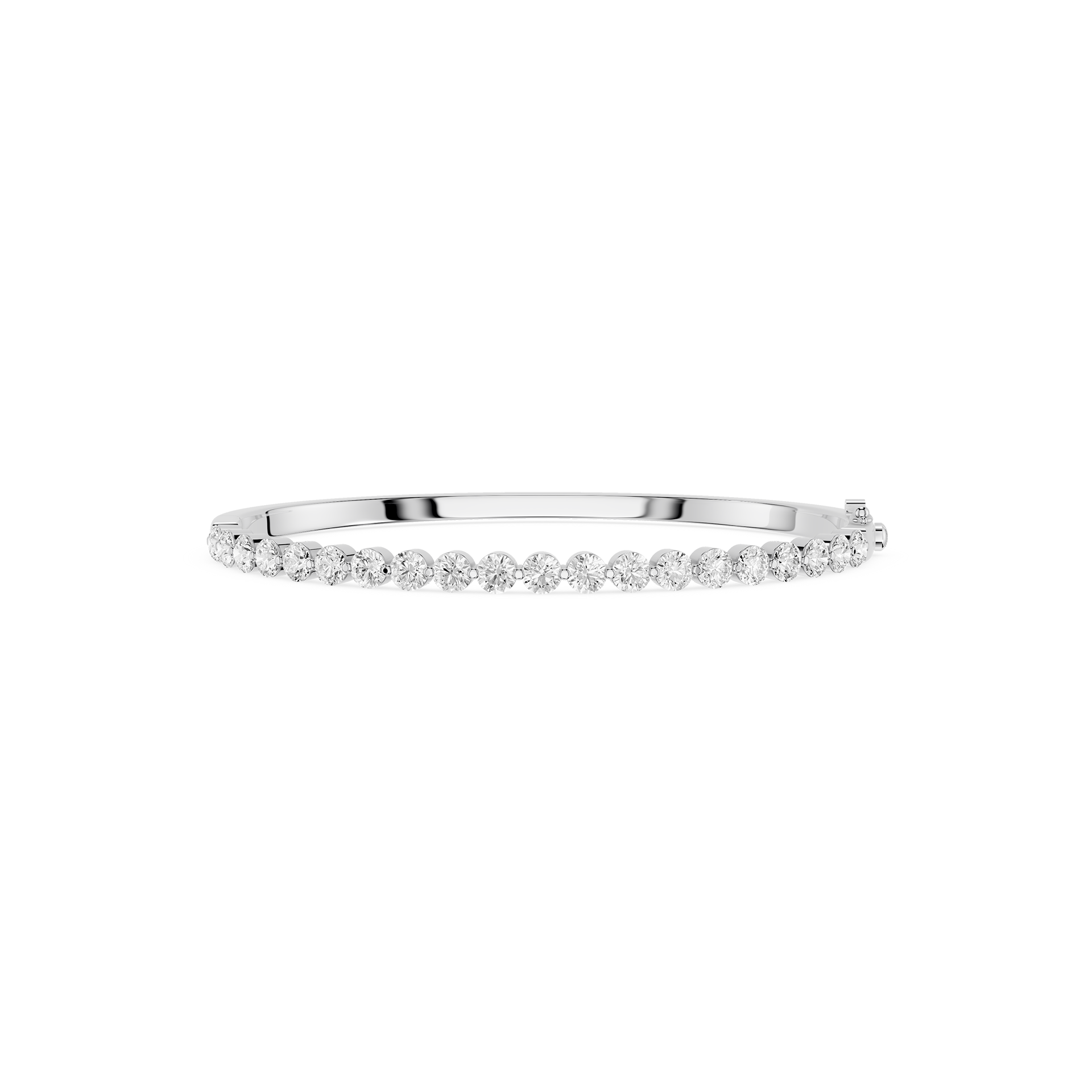 Round Lab Grown Graduated Diamond Bangle Bracelet