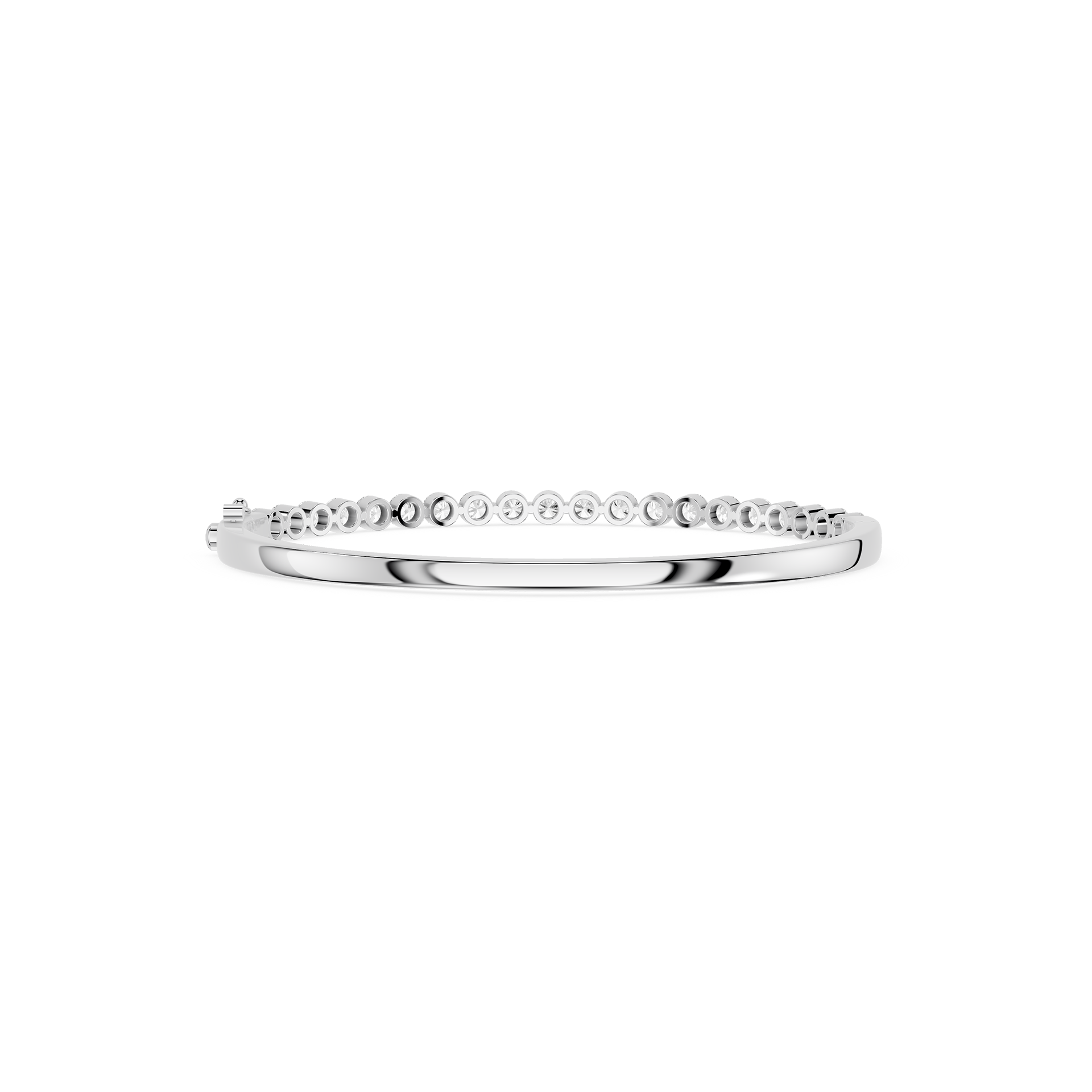 Round Lab Grown Diamond Slim Half Bangle Bracelet