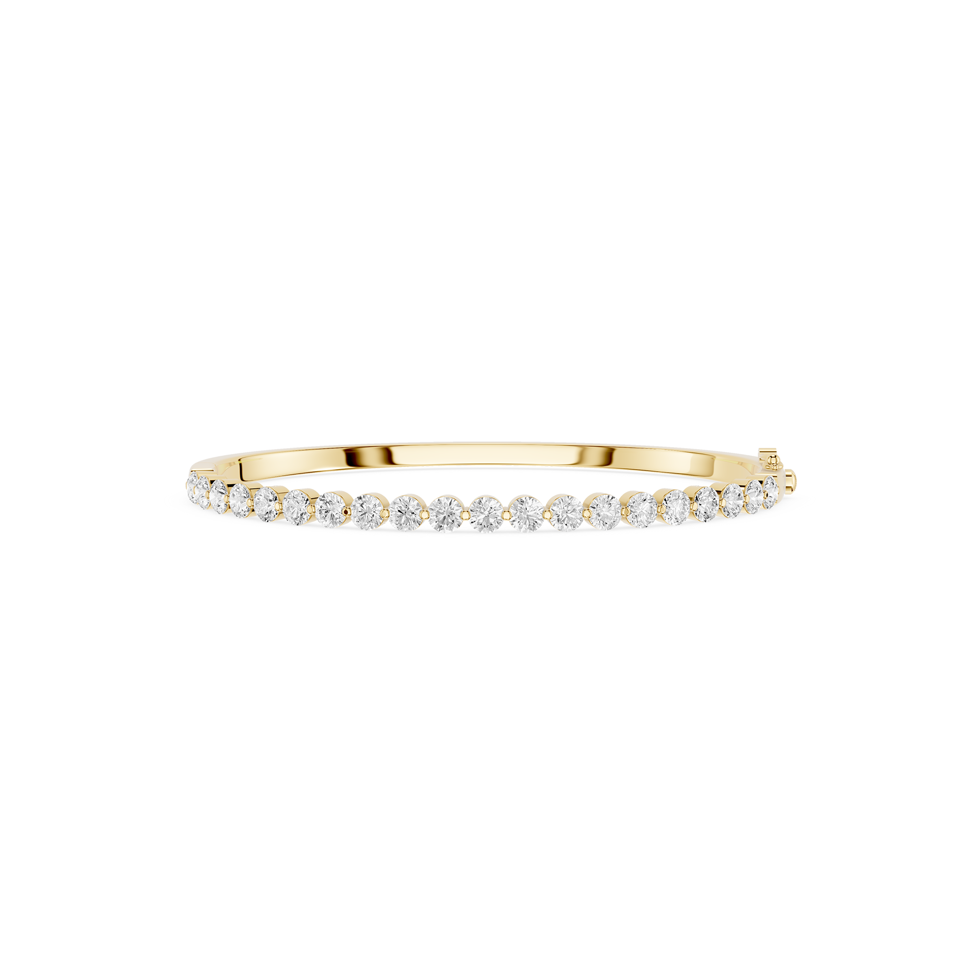 Gold bracelet with diamonds on a white background