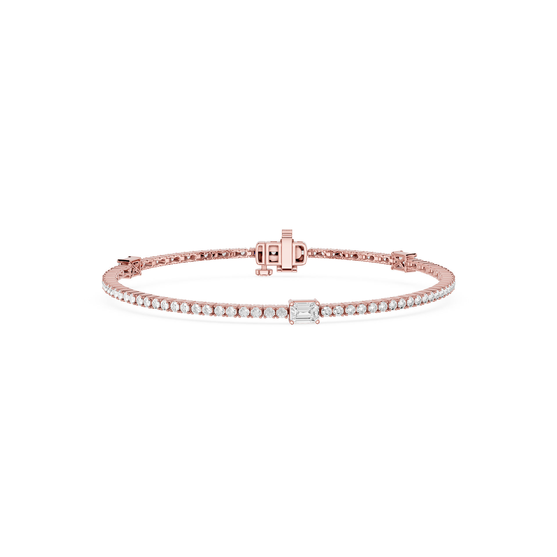 Emerald Lab Grown Diamond Center Tennis Bracelet