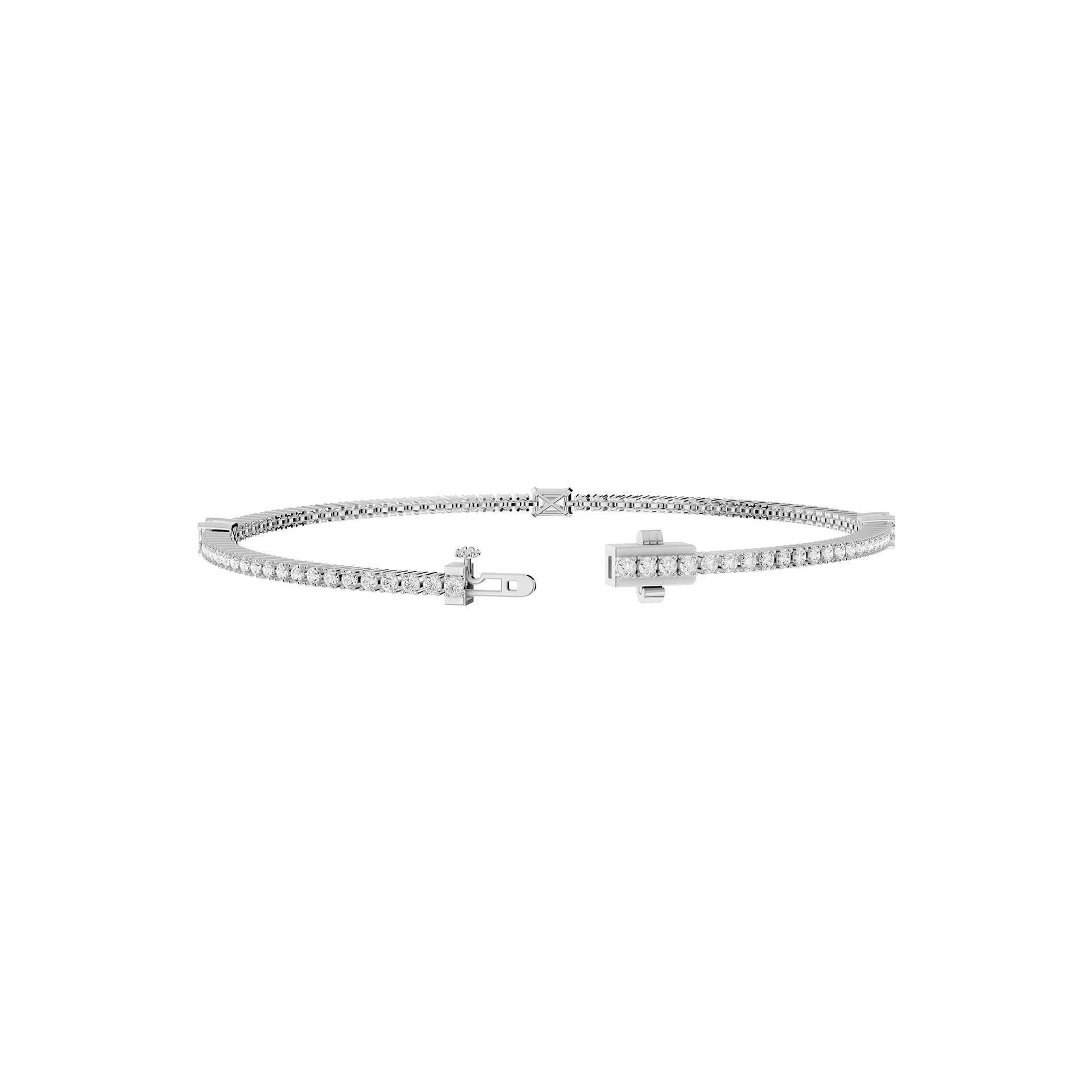 Emerald Lab Grown Diamond Center Tennis Bracelet