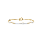 Gold bracelet with diamonds on a white background