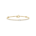 Gold bracelet with diamonds on a white background