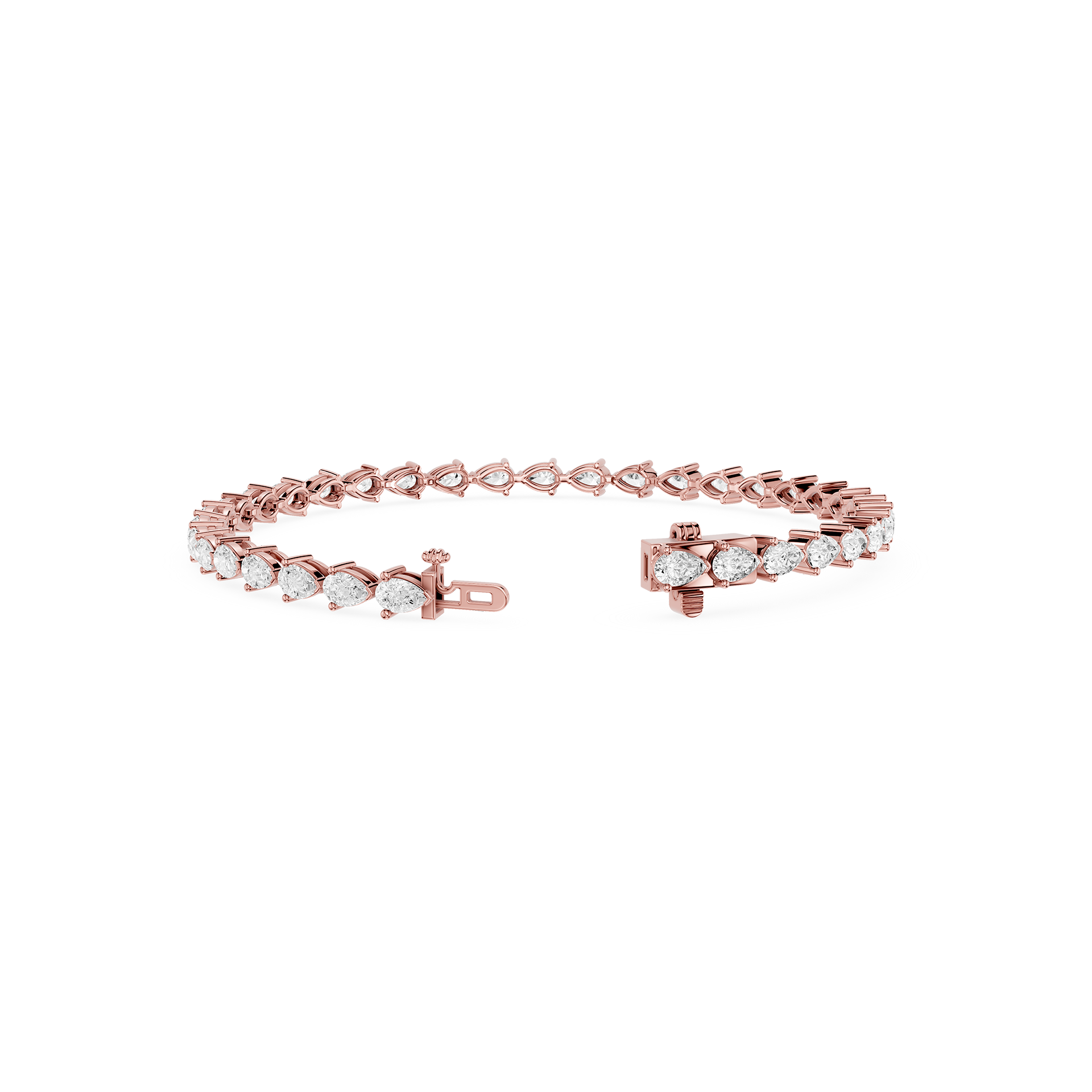 Pear Shape Lab Grown Diamond Tennis Bracelet