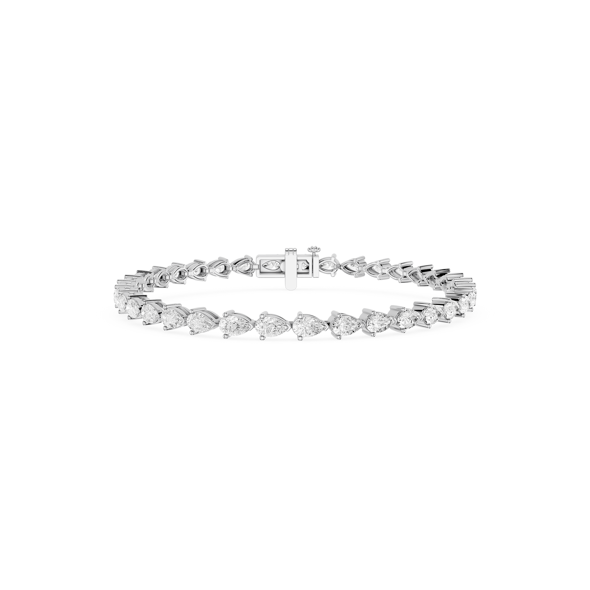 Pear Shape Lab Grown Diamond Tennis Bracelet