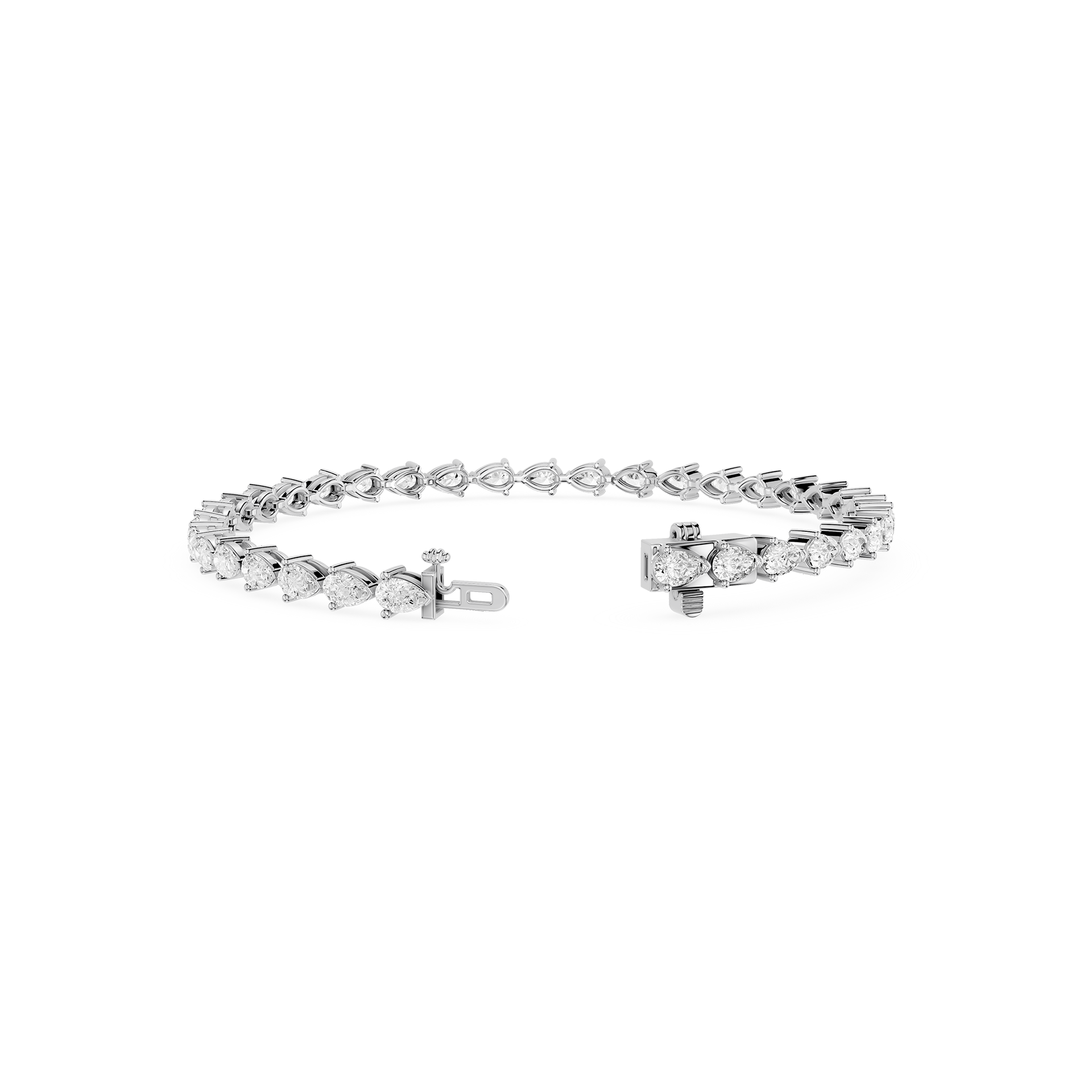 Pear Shape Lab Grown Diamond Tennis Bracelet