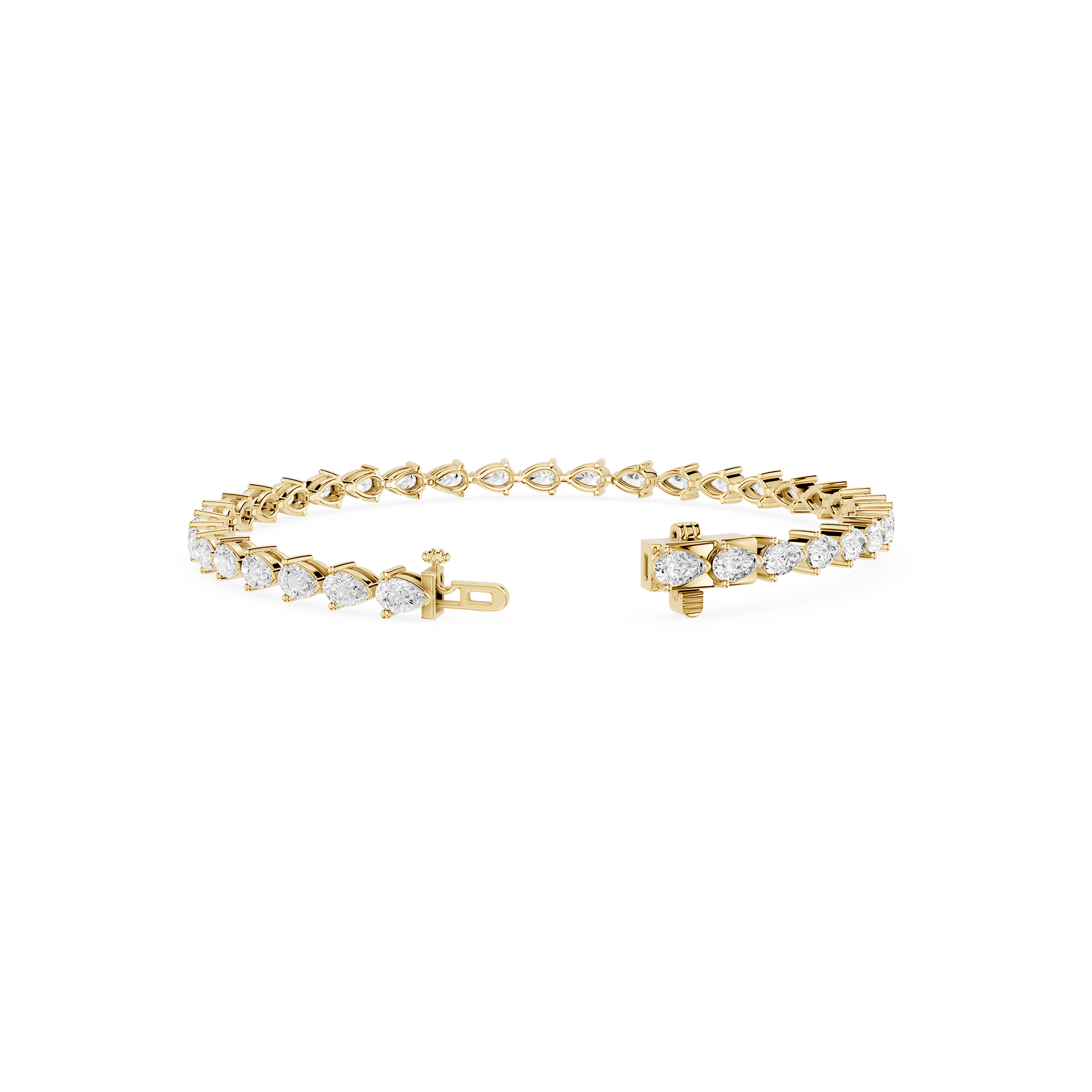 Pear Shape Lab Grown Diamond Tennis Bracelet