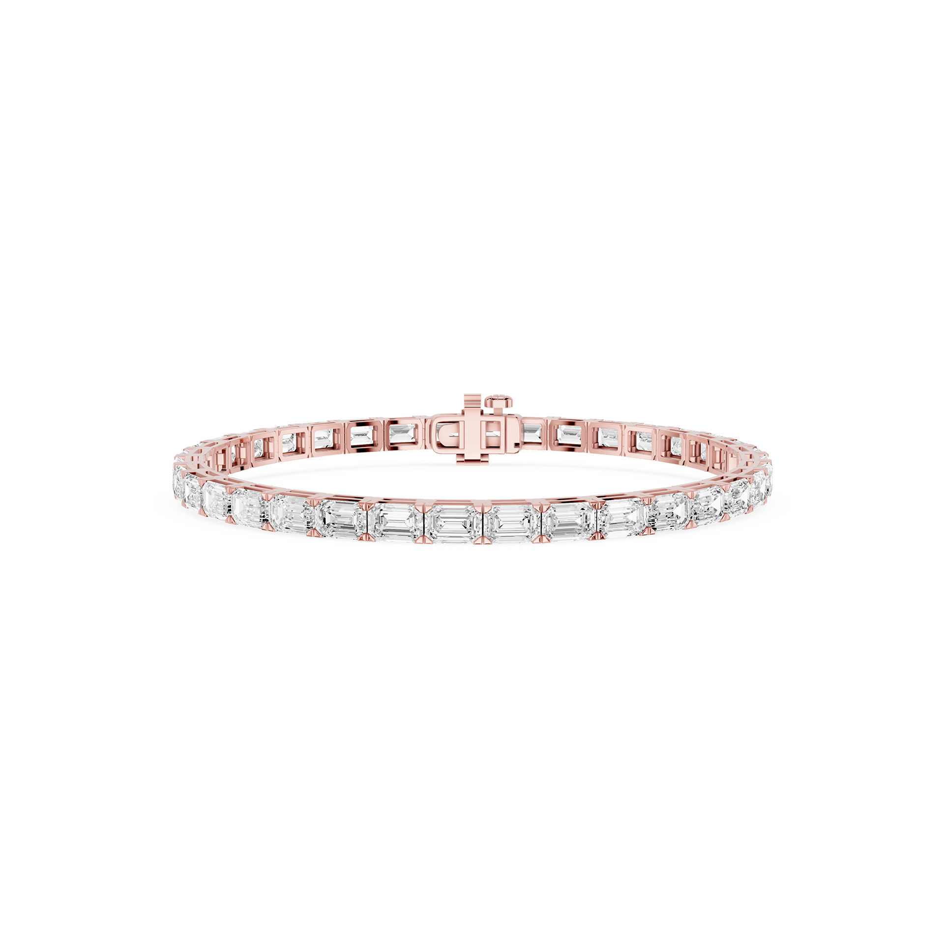 Emerald And Round Lab Diamond Tennis Bracelet