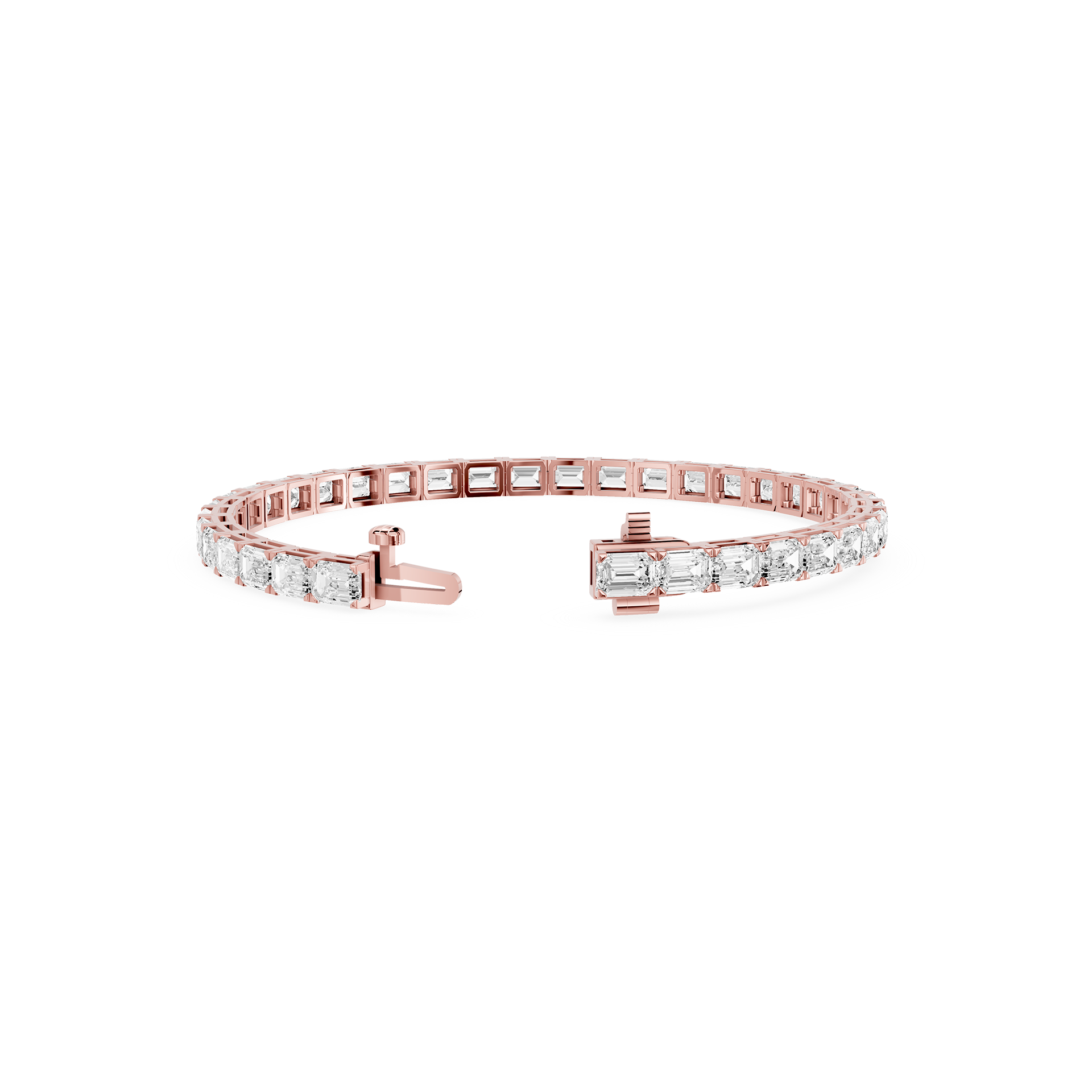 Emerald And Round Lab Diamond Tennis Bracelet