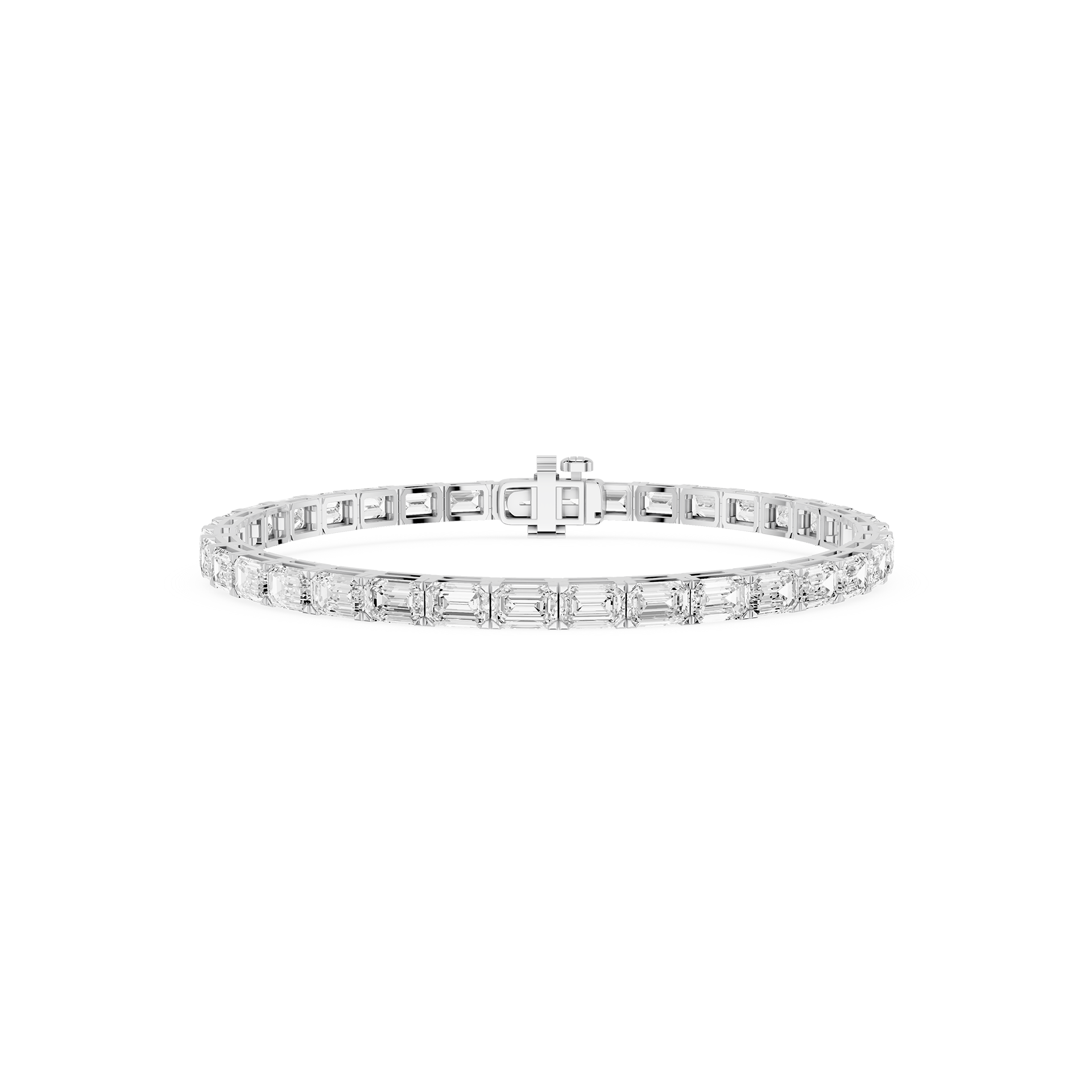 Emerald And Round Lab Diamond Tennis Bracelet