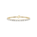 Gold bracelet with clear stones on a white background