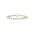 Gold bracelet with clear stones on a white background