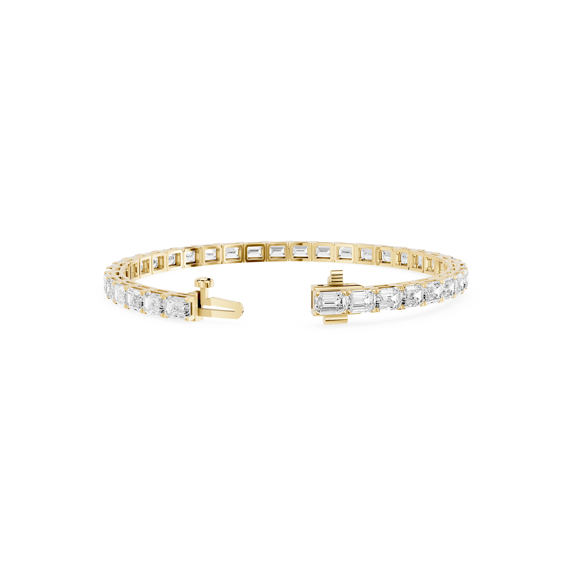 Emerald And Round Lab Diamond Tennis Bracelet