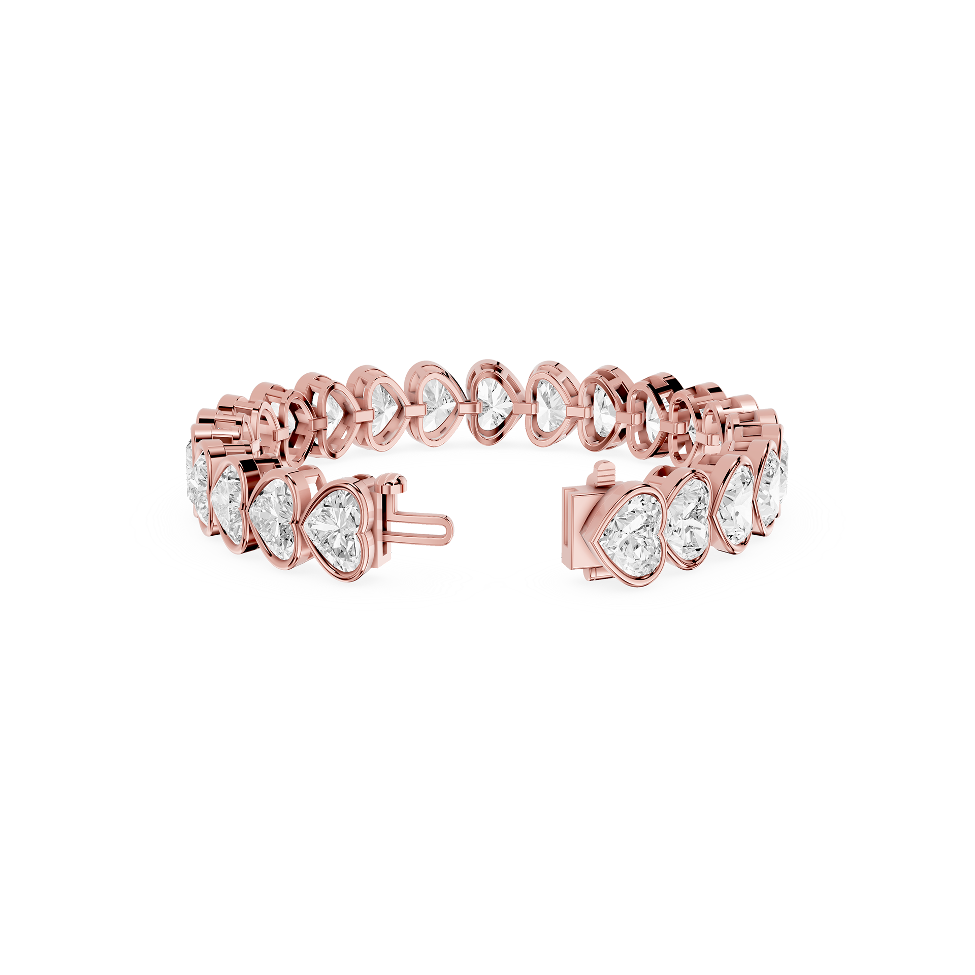 Heart Cut Lab Grown Diamond Tennis Bracelet