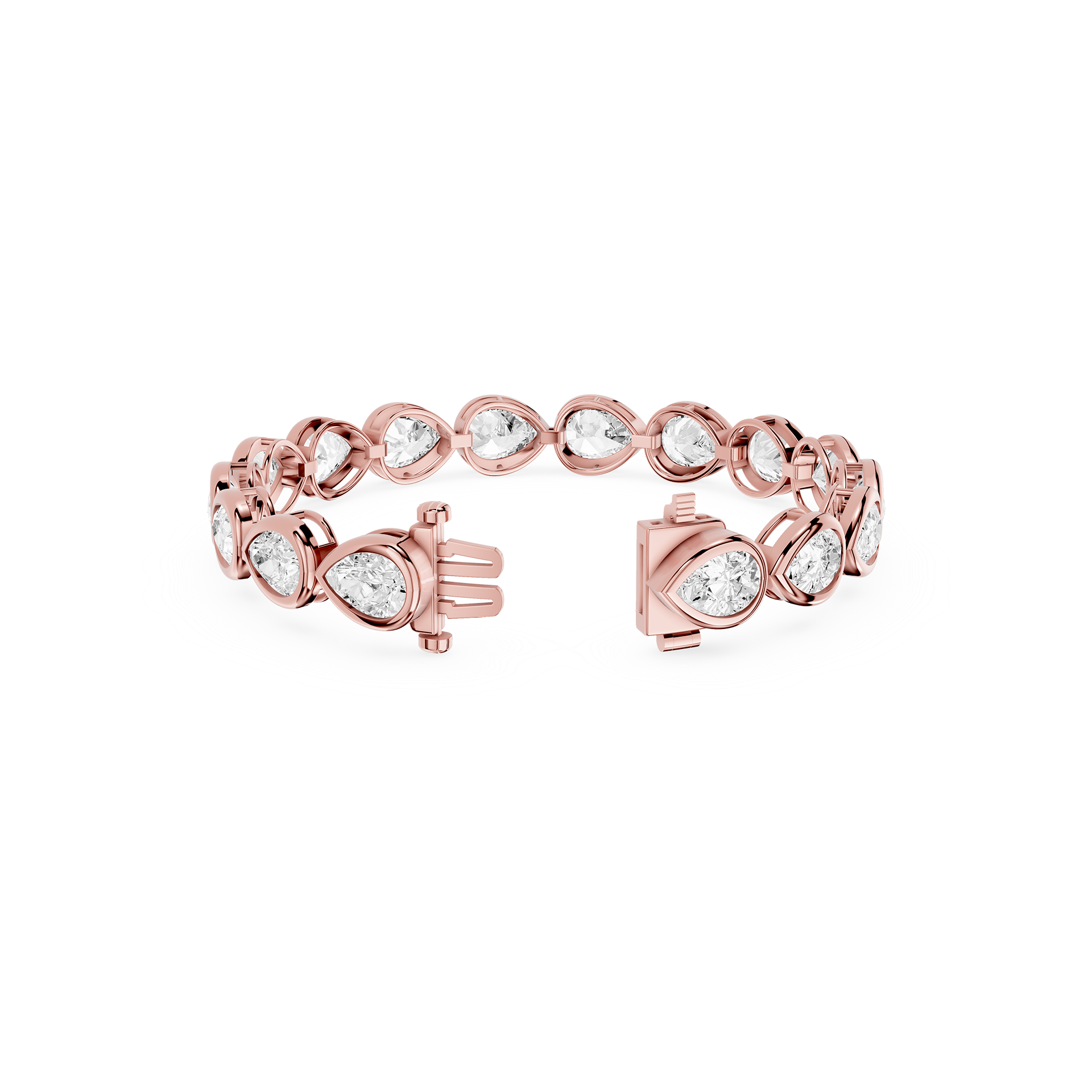 Pear Cut Lab Grown Diamond Tennis Bracelet