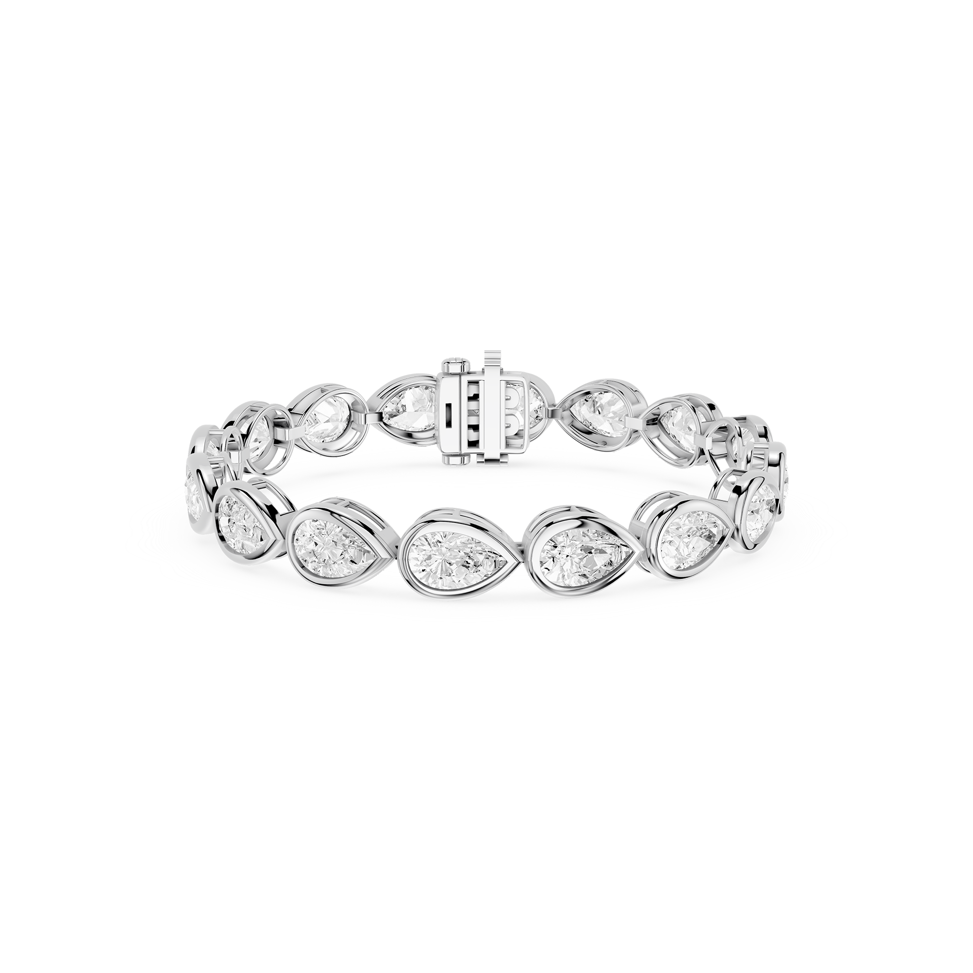 Pear Cut Lab Grown Diamond Tennis Bracelet
