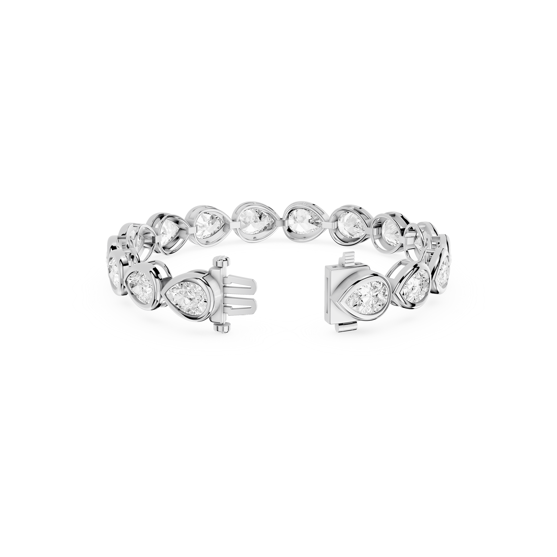 Pear Cut Lab Grown Diamond Tennis Bracelet