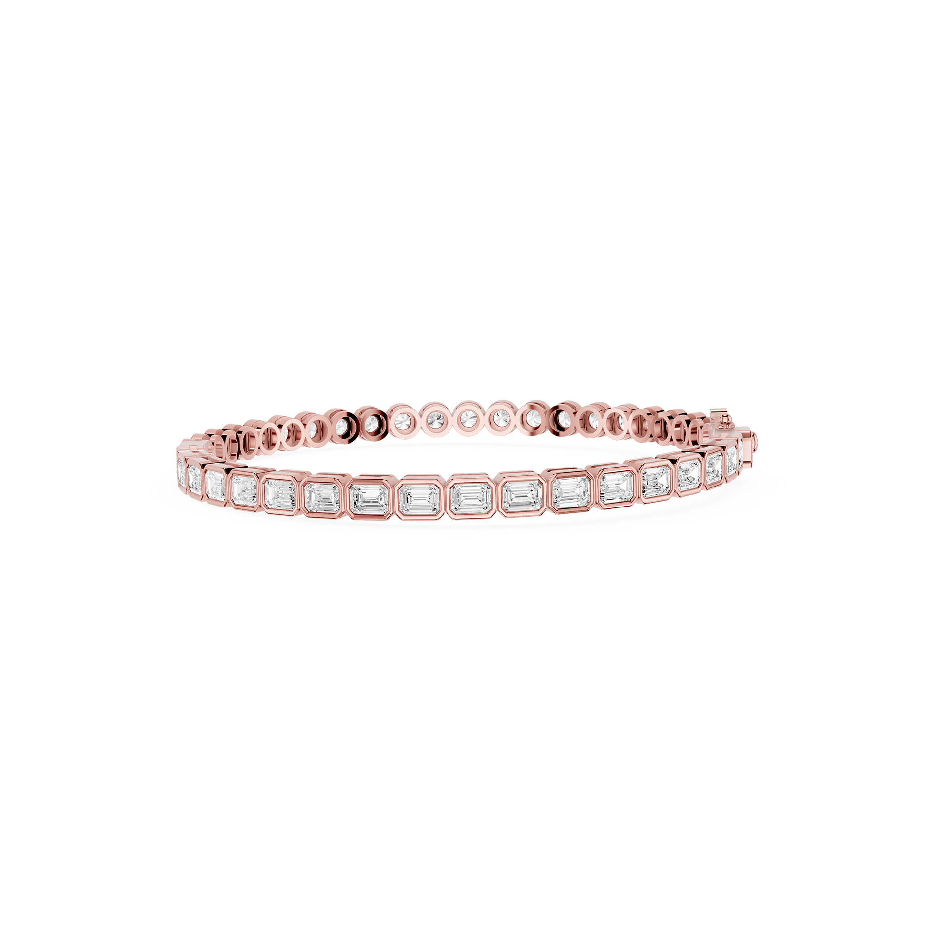 Round Bezel Set Lab Grown Diamond Tennis Bracelet