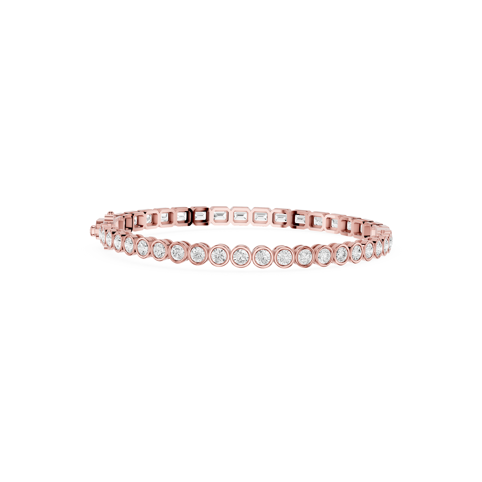 Round Bezel Set Lab Grown Diamond Tennis Bracelet