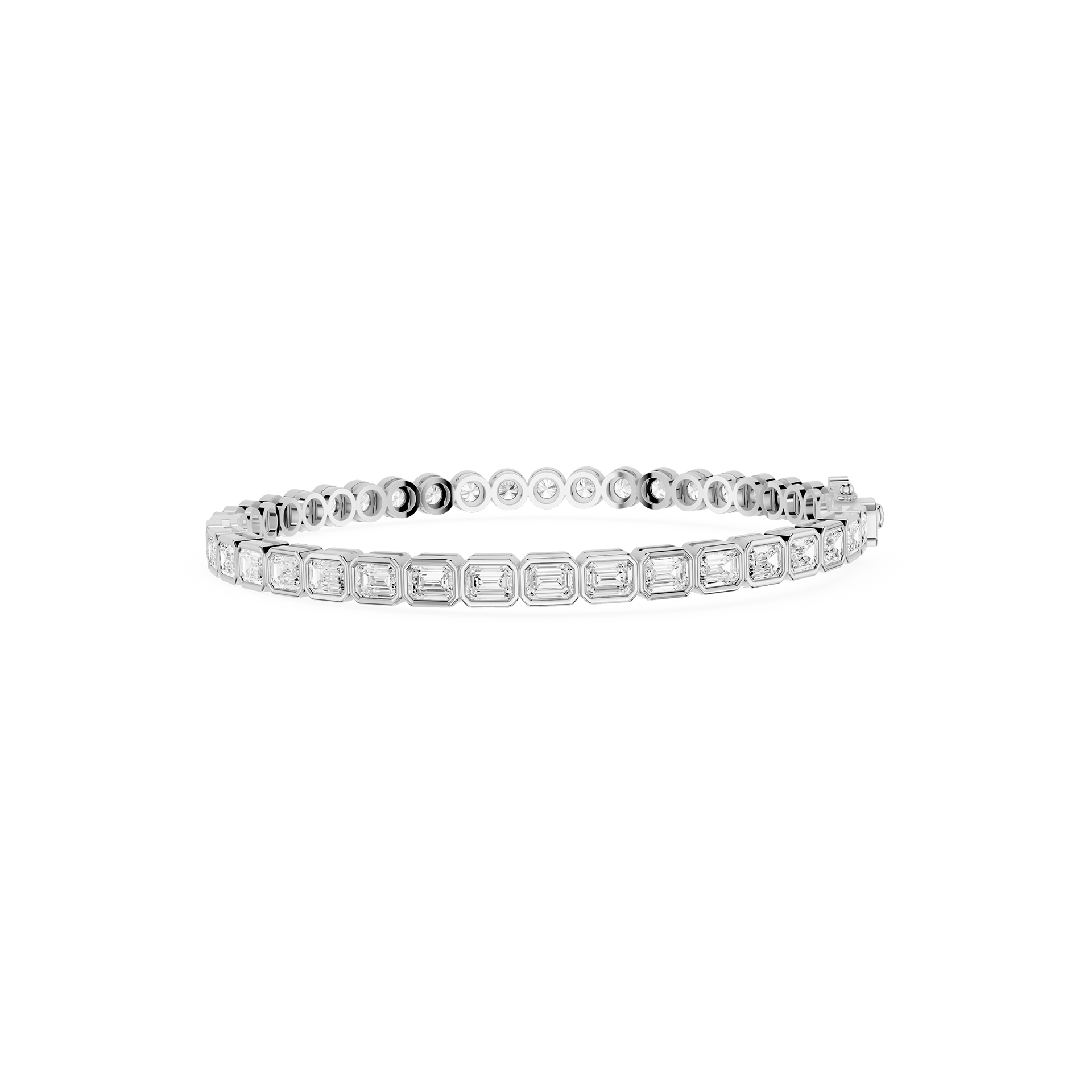Round Bezel Set Lab Grown Diamond Tennis Bracelet