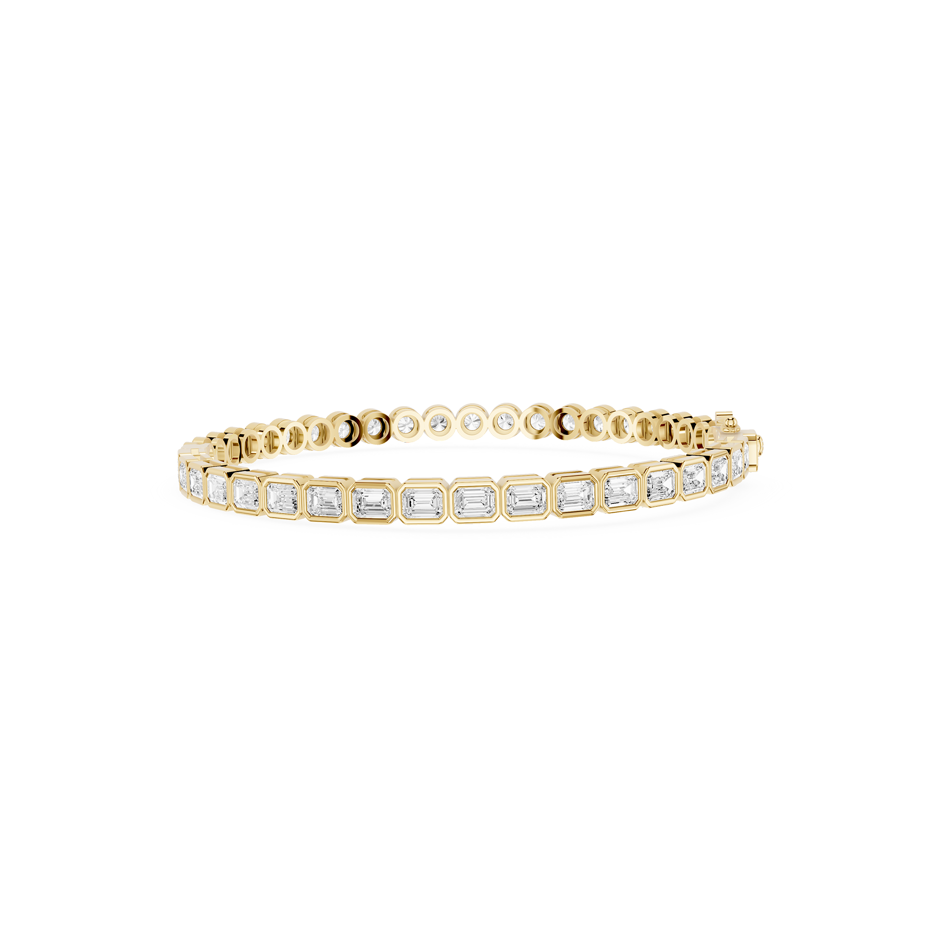 Round Bezel Set Lab Grown Diamond Tennis Bracelet