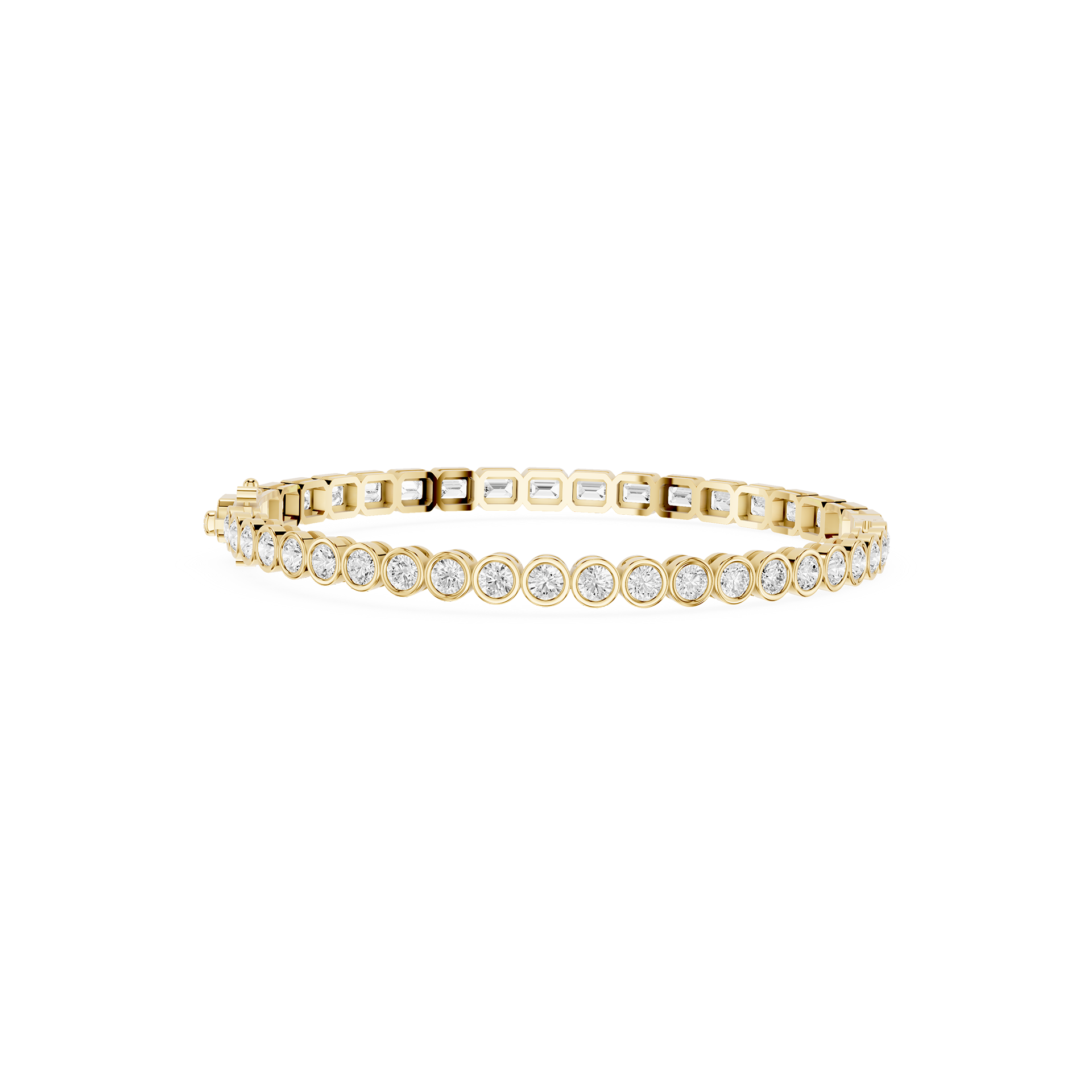 Round Bezel Set Lab Grown Diamond Tennis Bracelet