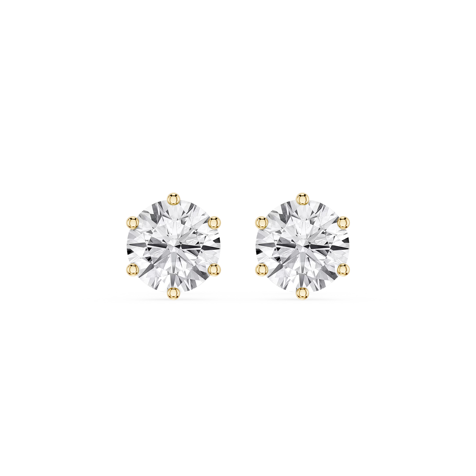 Round Solitaire Lab Grown Diamond Stud Earrings