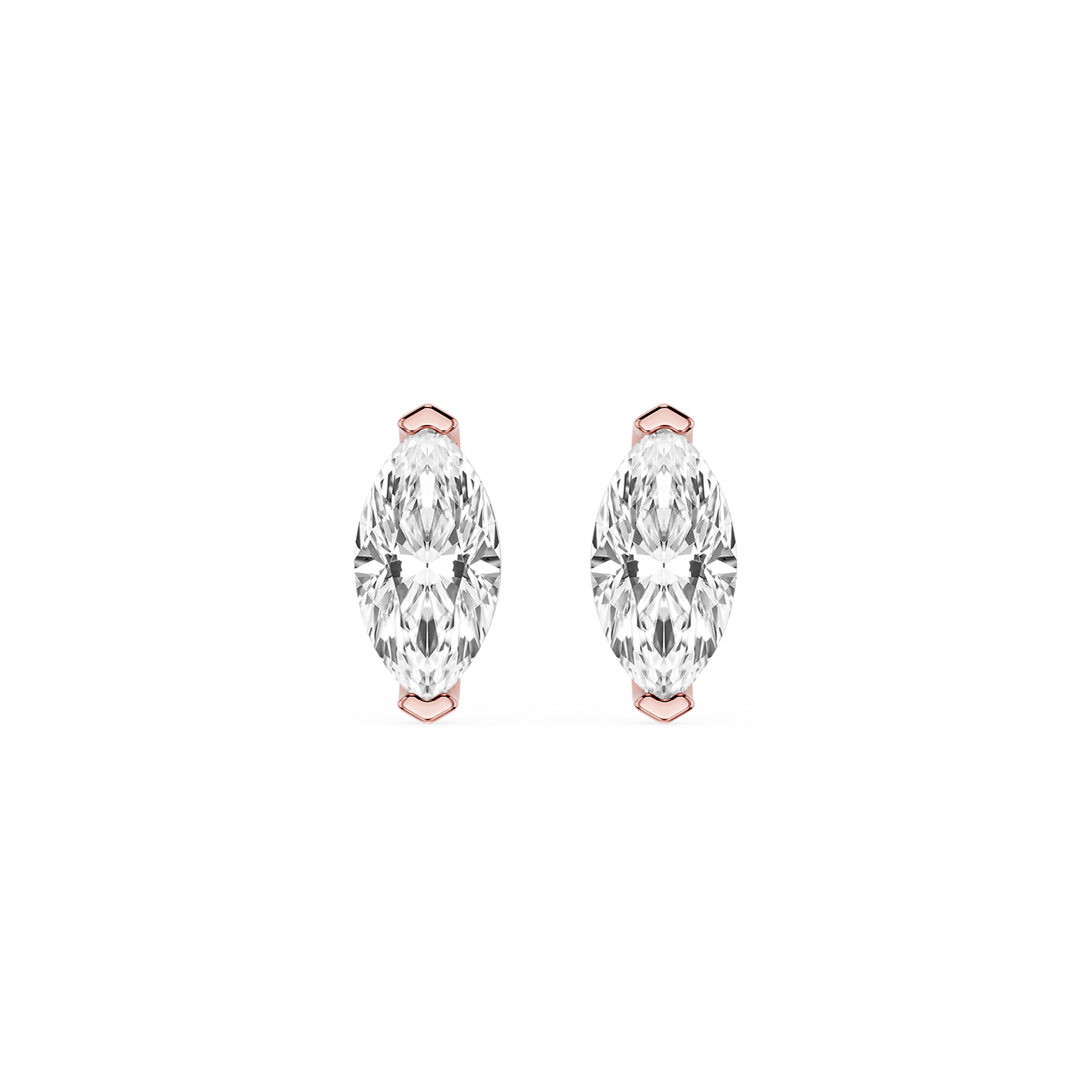 Marquise Cut Lab Grown Diamond Solitaire Stud Earrings