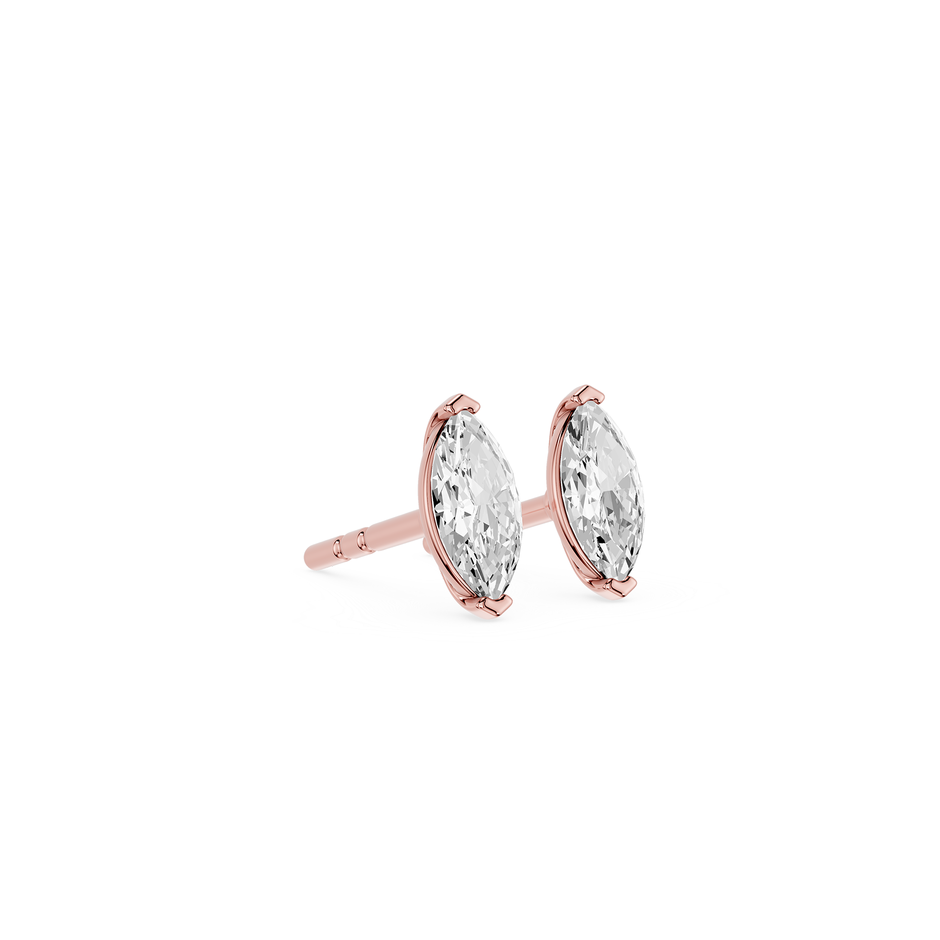 Marquise Cut Lab Grown Diamond Solitaire Stud Earrings