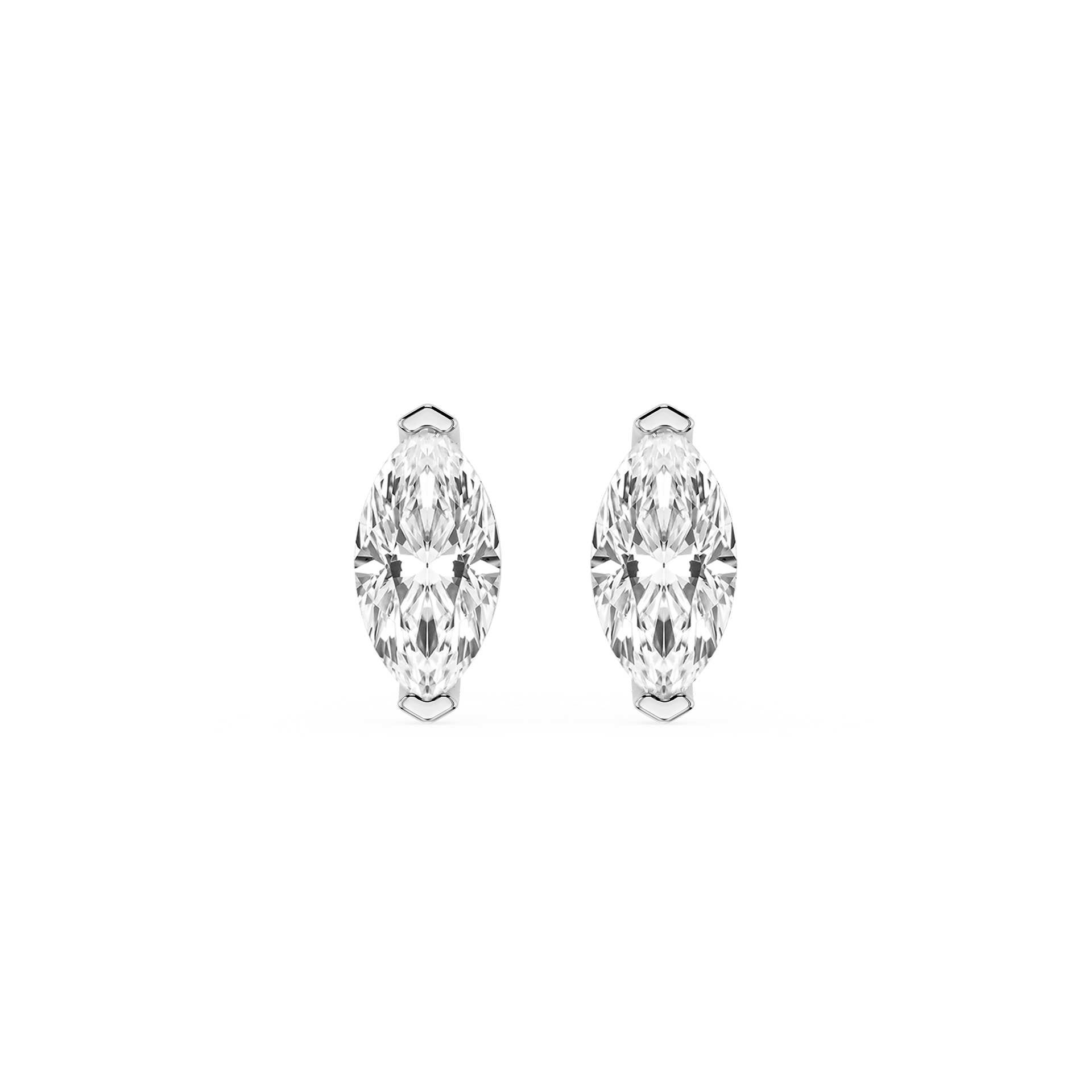 Marquise Cut Lab Grown Diamond Solitaire Stud Earrings