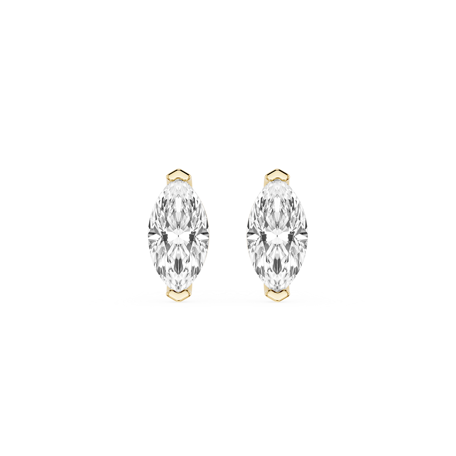 Marquise Cut Lab Grown Diamond Solitaire Stud Earrings