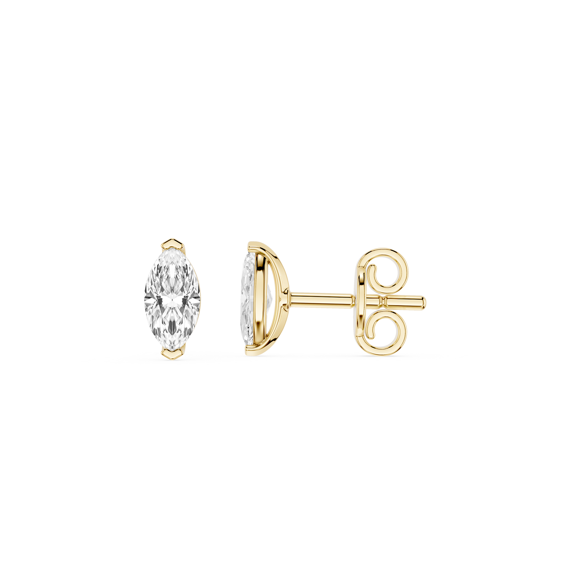 Marquise Cut Lab Grown Diamond Solitaire Stud Earrings