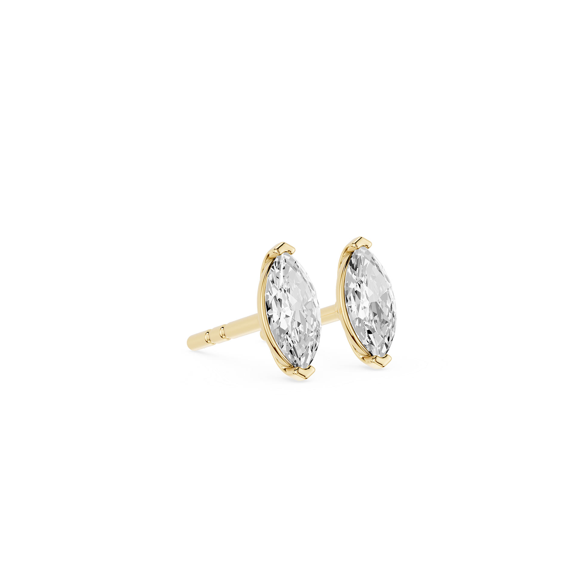 Marquise Cut Lab Grown Diamond Solitaire Stud Earrings