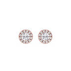 Round Halo Lab Grown Diamond Stud Earrings for Women