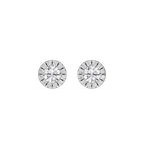 Round Halo Lab Grown Diamond Stud Earrings for Women
