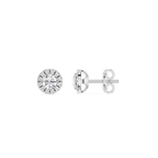 Round Halo Lab Grown Diamond Stud Earrings for Women