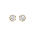 Round Halo Lab Grown Diamond Stud Earrings for Women