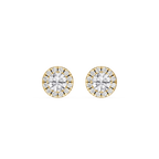 Round Halo Lab Grown Diamond Stud Earrings for Women