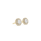 Round Halo Lab Grown Diamond Stud Earrings for Women