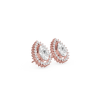 Pear Cut Lab Grown Diamond Halo Stud Earrings