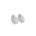Pear Cut Lab Grown Diamond Halo Stud Earrings