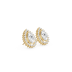 Pear Cut Lab Grown Diamond Halo Stud Earrings