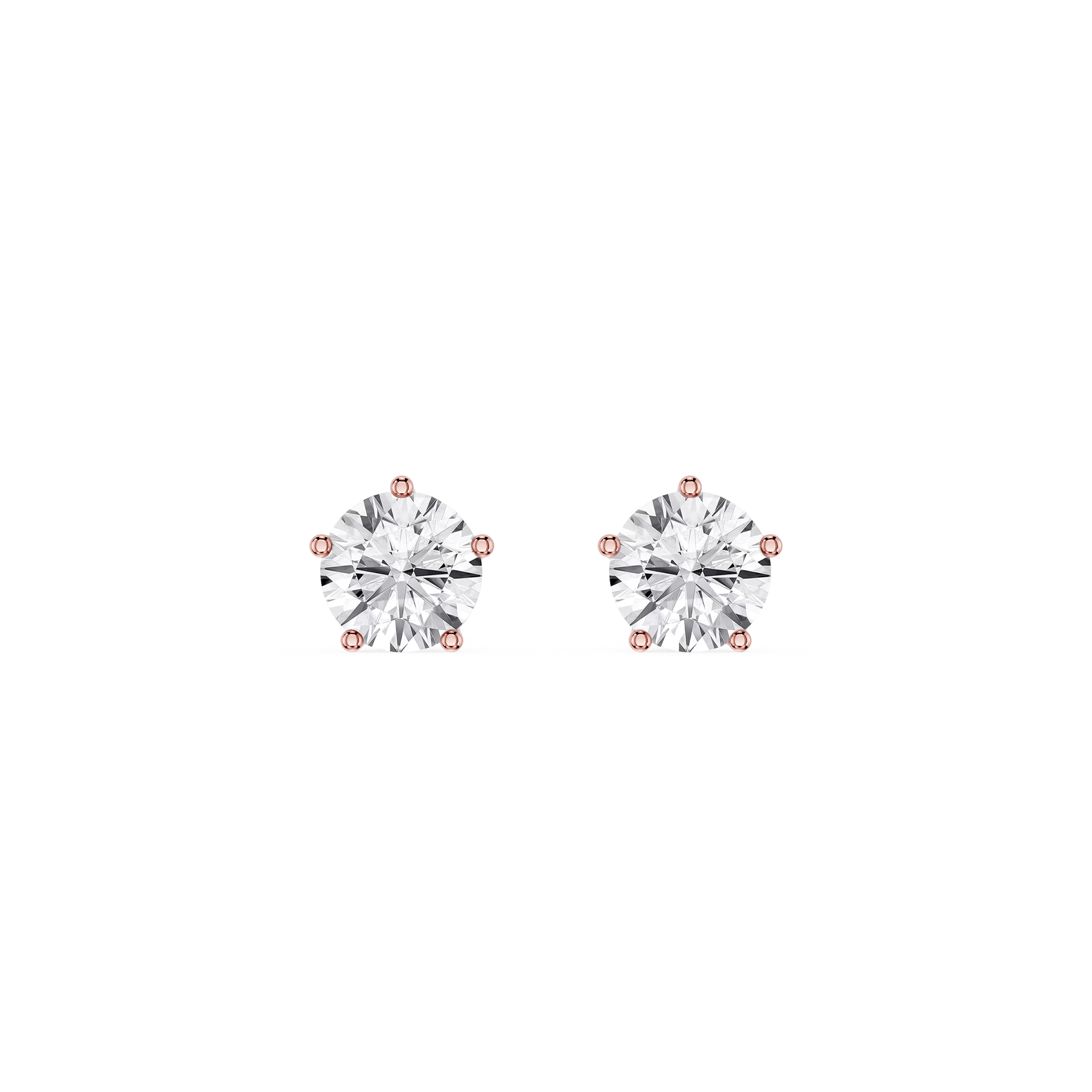 Round Solitaire Lab Grown Diamond Stud Earrings