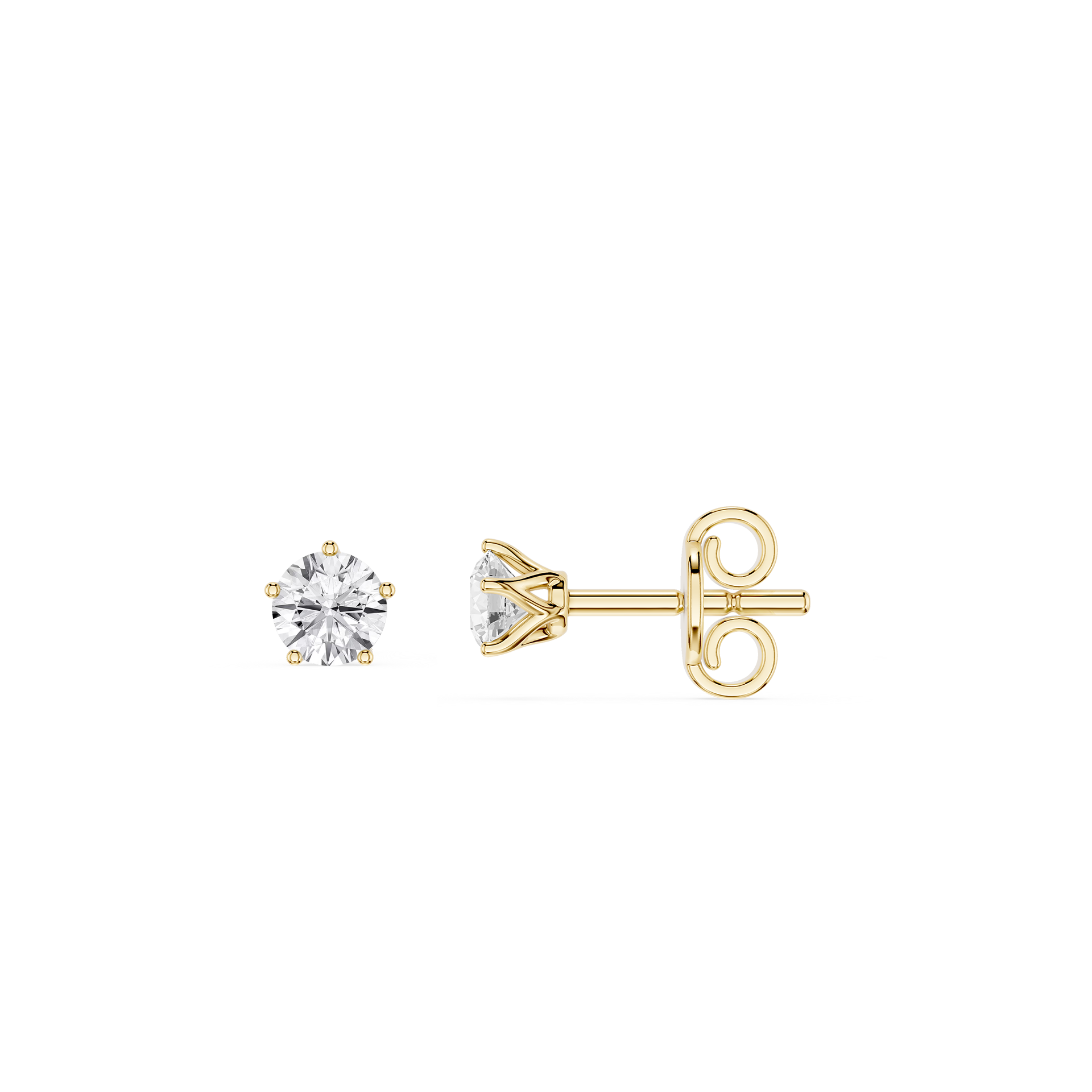Round Solitaire Lab Grown Diamond Stud Earrings